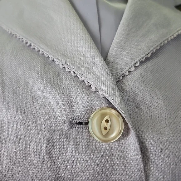 J. JILL 100% Linen Pastel Lilac Light Lined Blazer Coat Jacket‎ Top Size SZ 14 P - Picture 8 of 8